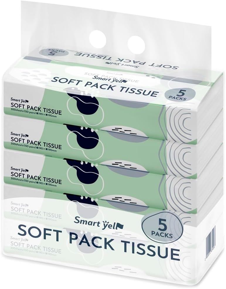 アイリスプラザ(IRIS PLAZA) ソフトパックティッシュ 300枚（150組）×5パック スマートエール