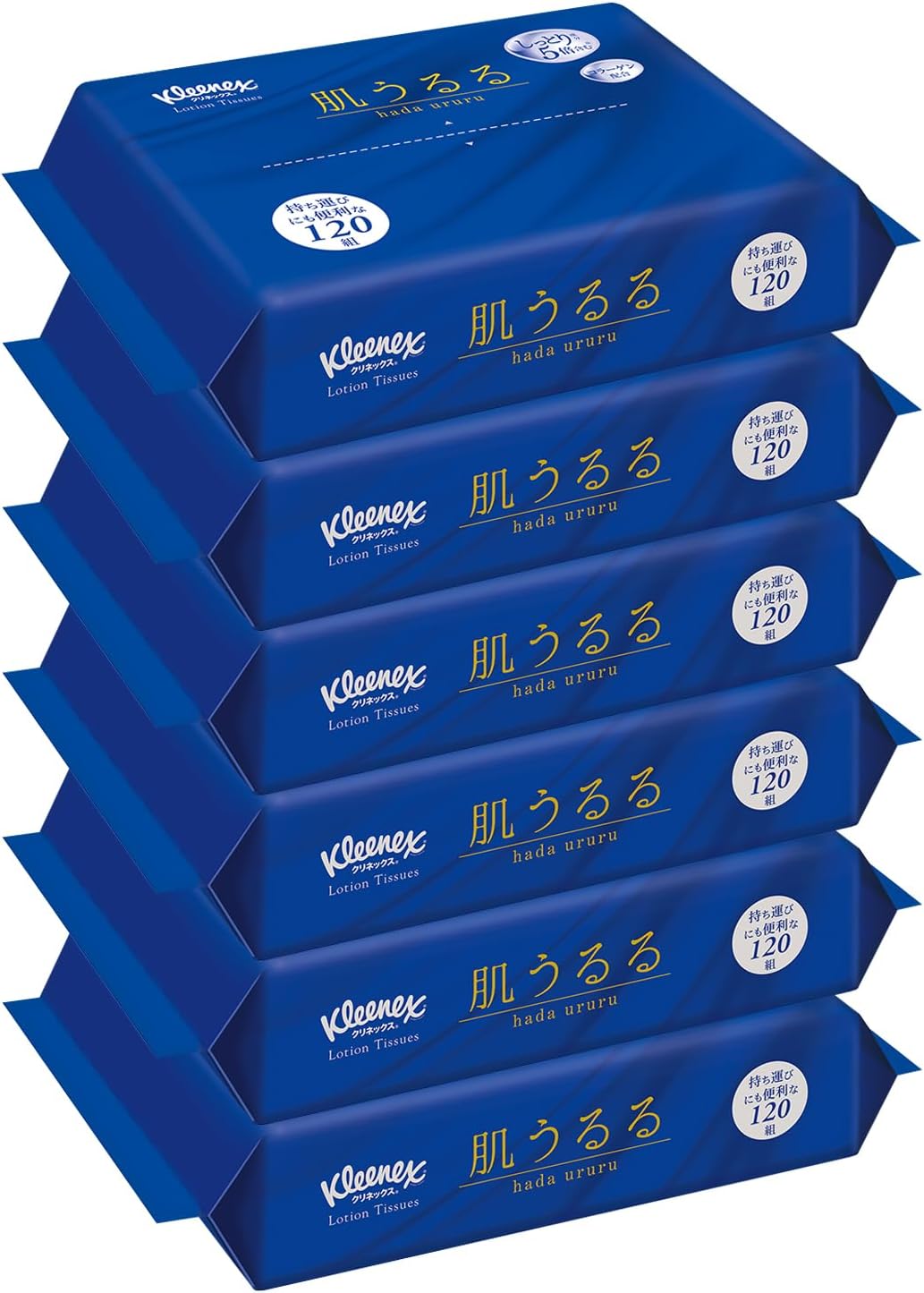 ティッシュ ソフトパック 保湿 240枚(120組) 6パック クリネックス 肌うるる（まとめ買い）