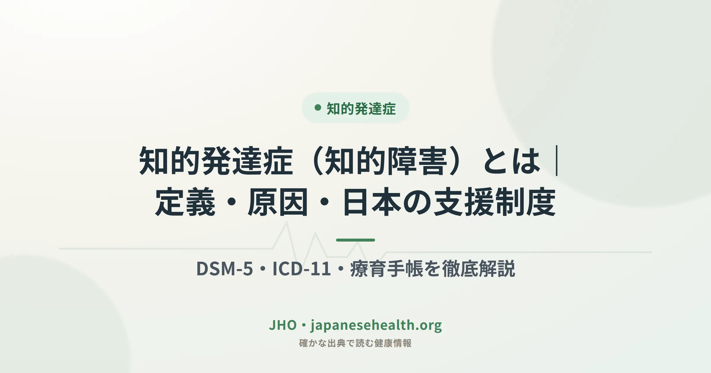 知的発達症（知的障害）の定義・原因・日本の療育手帳制度をまとめたカバー画像
