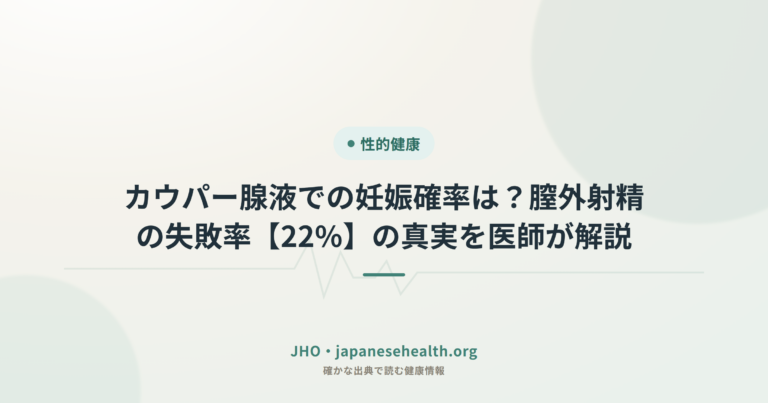 カウパー腺液での妊娠確率は？膣外射精の失敗率【22%】の真実を医師が解説
