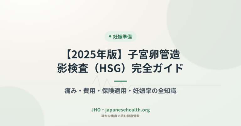 【2025年版】子宮卵管造影検査（HSG）完全ガイド：痛み・費用・保険適用・妊娠率の全知識