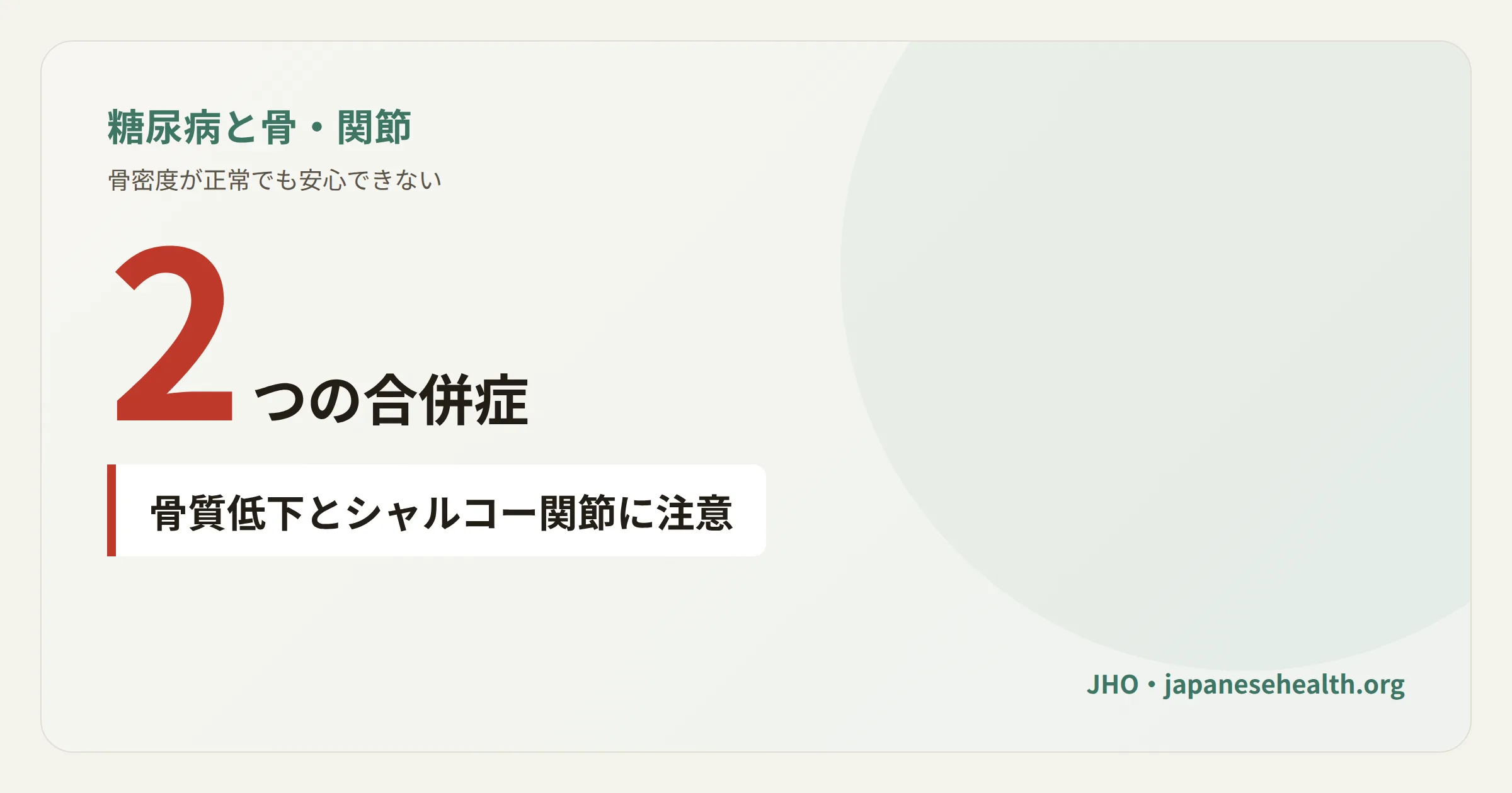 糖尿病が骨と関節に与える影響を示す図解。骨密度は正常でも骨質が低下する仕組みと、足のシャルコー関節を描いたイラスト